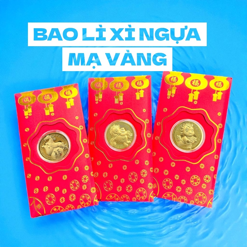 [TÔI RẺ] [SỈ 10 CÁI] Bao Lì Xì Ngựa Mạ Vàng Tết Bính Ngọ May Mắn Tài Lộc - Bao Lì Xì Mạ Vàng Thần Tài Tết 2026
