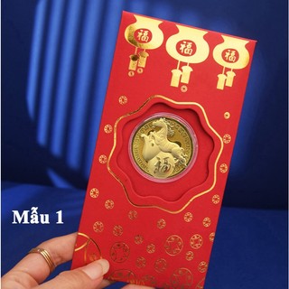 🌸 Sale TẾT🌸 COMBO 10 Bao Lì Xì Ngựa Vàng Đài Loan - Bao Lì Xì Thần Tài Đỏ Mạ Vàng May Mắn 2026