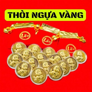 [BÁN CHẠY] COMBO 10 Thỏi Ngựa Thần Tài Mạ Vàng 24k Kèm Túi Phúc Lộc Phong Thủy May Mắn Làm Quà Tặng Ý Nghĩa