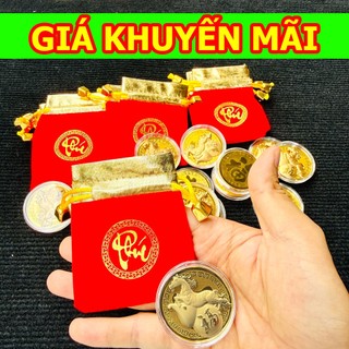 🌸 Sale TẾT🌸 Thỏi Ngựa Vàng Thần Tài may mắn tài lộc kèm túi Nhung trang trọng biếu tặng, Lì Xì Tết rất ý nghĩa