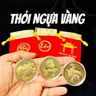 [BÁN CHẠY] Thỏi Ngựa Vàng Thần Tài may mắn tài lộc kèm túi Nhung trang trọng biếu tặng, Lì Xì Tết rất ý nghĩa