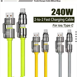Dây Sạc Nhanh 4in1 Type C LN USB Sạc Nhanh PD 240W Truyền Dữ Liệu Sạc Mọi Dòng Máy Bọc Silicon Dẻo Lõi Đồng