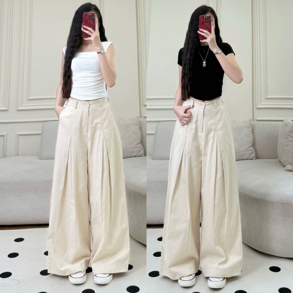 Quần Kaki Ống Suông Form Rộng Có Chun Lưng Sau Unisex Năng Động Đi Học Đi Làm Joolate 46_ P2k5