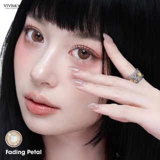 Kính áp tròng VIVIMOON EYECONIC lens cận cho mắt thở màu nâu Fading Petal, giãn tròng to baby 14.5mm hạn sử dụng 6 tháng