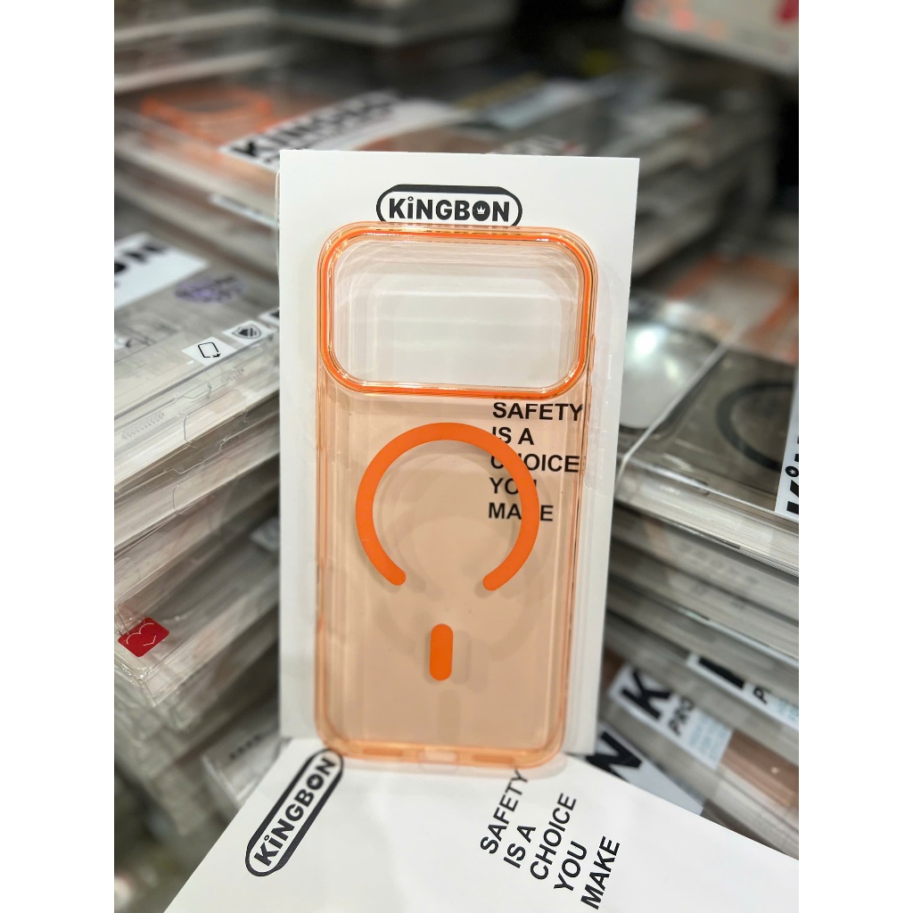 Ốp iPhone KiNGBON PC Màu Trong Và Nhám Hỗ Trợ Sạc Không Dây cho iPhone 12 đến 17Pro Max