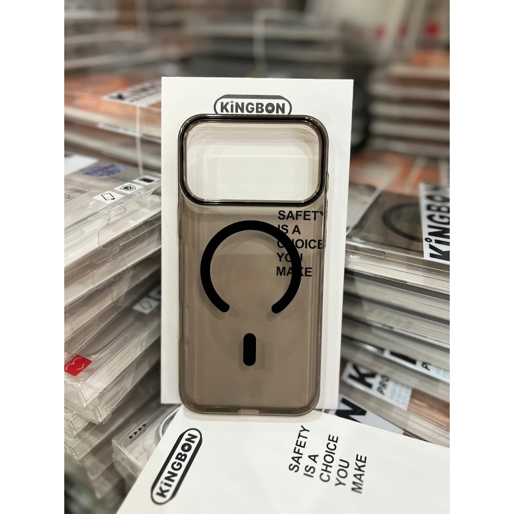 Ốp iPhone KiNGBON PC Màu Trong Và Nhám Hỗ Trợ Sạc Không Dây cho iPhone 12 đến 17Pro Max