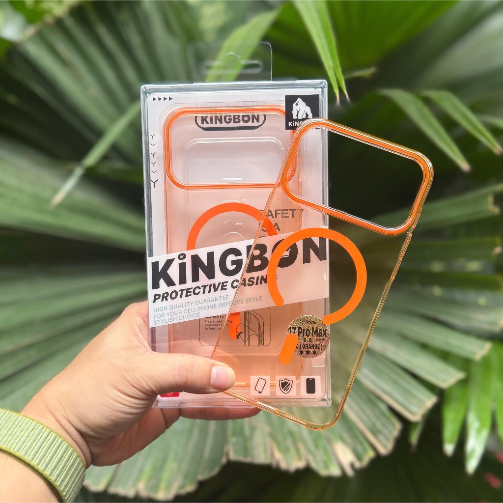Ốp Lưng iPhone KiNGBON PC Nhự Màu Kèm Hỗ Trợ Sạc Không Dây Chống Ố cho iPhone 12 đến 17 Pro Max