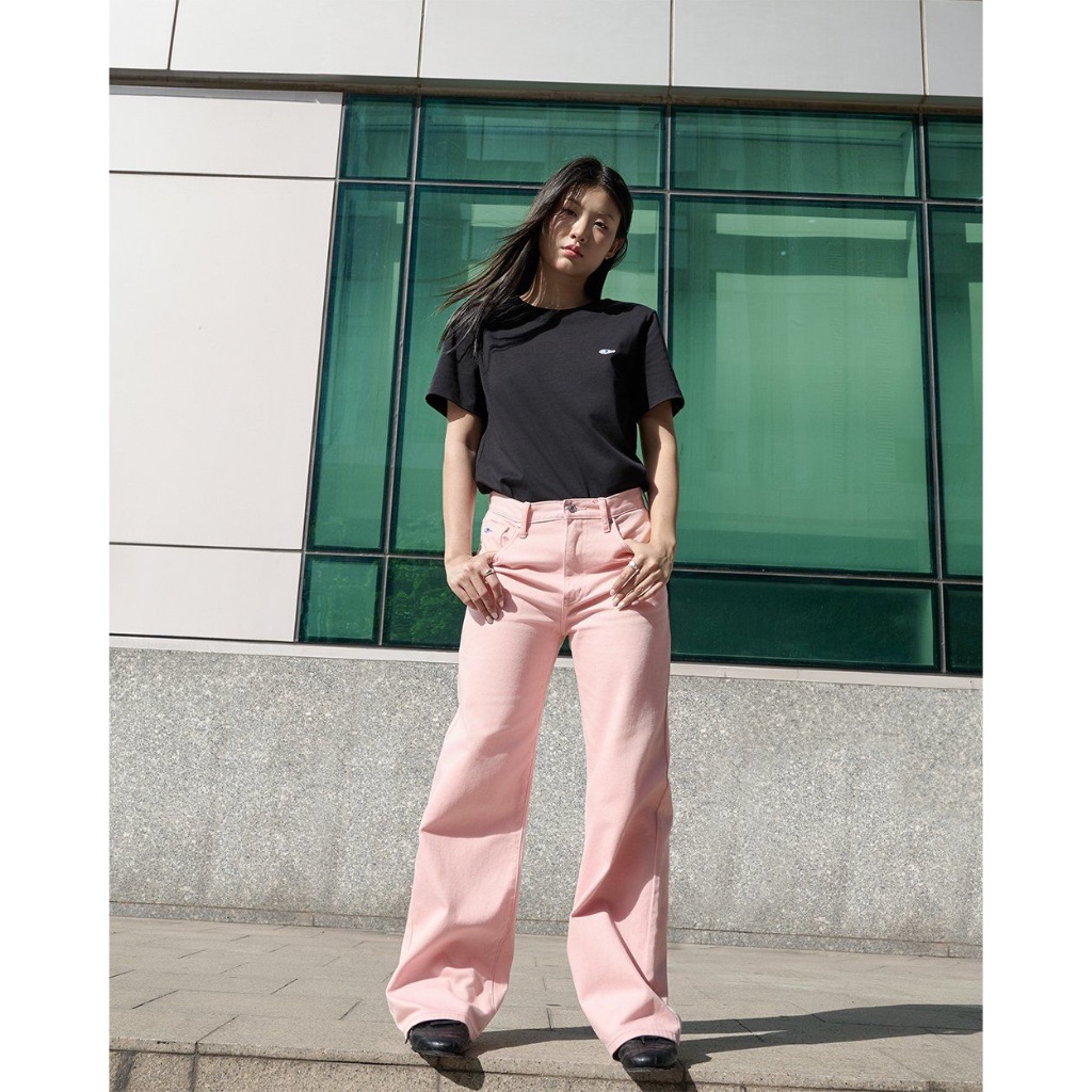 TheBlueTshirt - Quần jeans phom suông cạp cao ống quần đứng cho nữ - Straight A Jeans - Women