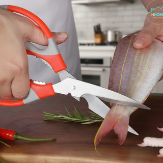 [Kho sỉ] Kéo đa năng cắt gà, rau, củ quả kết hợp đồ khui hộp, mã K24 - Hùng home