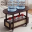Bàn trà bàn phụ Bàn trà cong cổ điển bằng tre di động thiết kế chắc chắn - phù hợp cho phòng khách