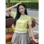 - Áo len ngắn tay cổ trong thêu nơ cúc giả cardigan basic 2 màu len lông thỏ ALC05