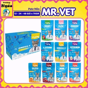[Combo Tiết Kiệm Mr.Vet Pate Và Súp Thưởng Cho Mèo Bổ Sung Dinh Dưỡng Gói 70g / 60g Omega-3,Vitamins