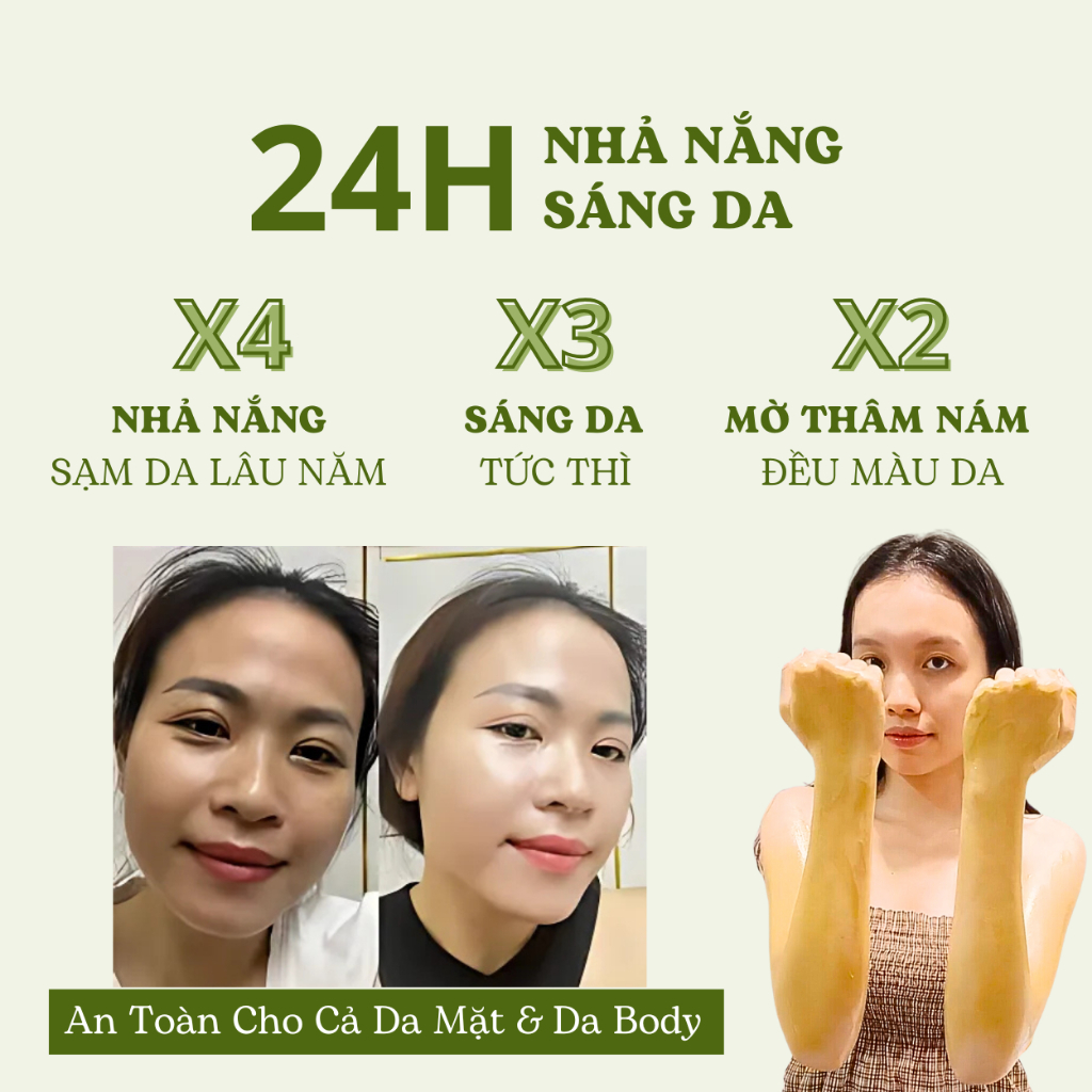 Combo Da Sáng Với Bộ Đôi Bột Trắng Da Thiên Nhiên & Dầu Dưỡng Sáng Da Giảm Thâm Ấn Độ Cho Da Sáng Bóng Ẩm Mượt