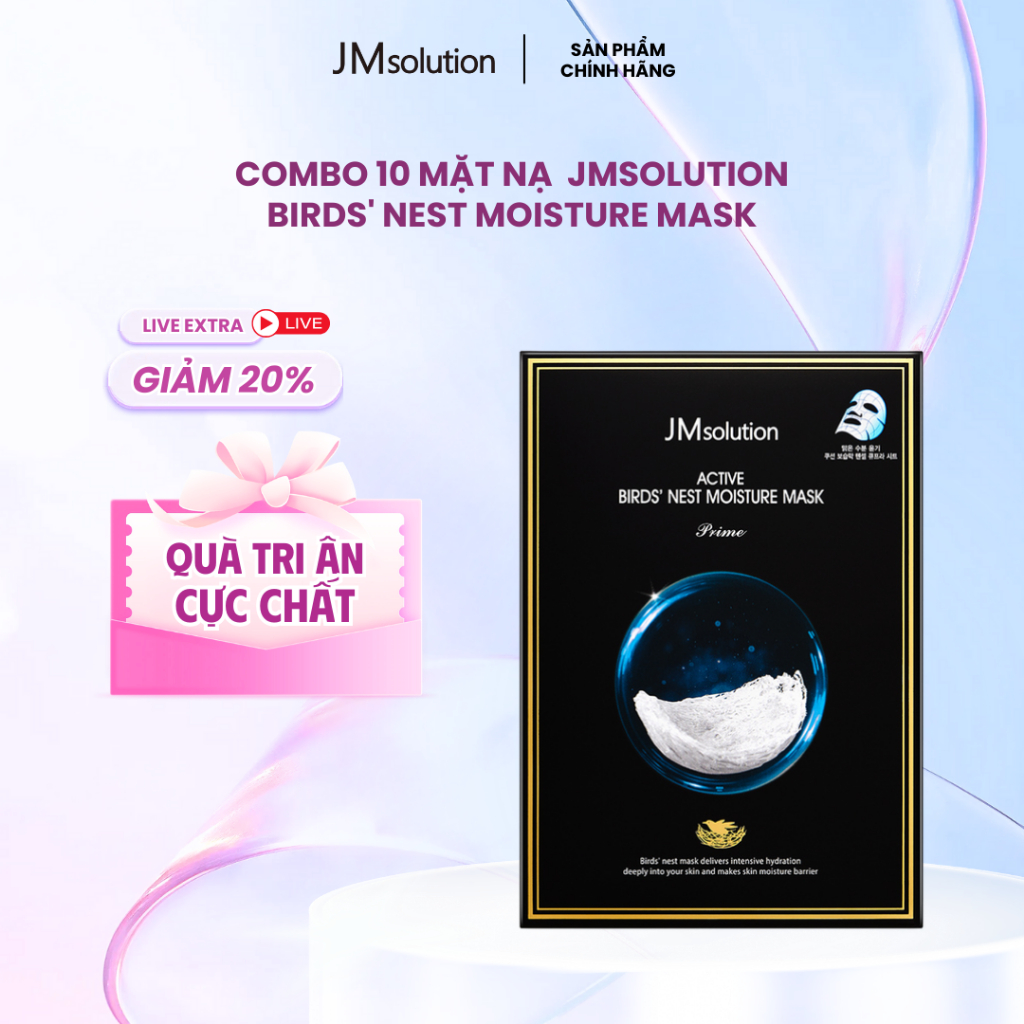 Combo 10 Mặt Nạ Dưỡng Da JMSolution Hỗ Trợ Cấp Ẩm, Giúp Da Căng Mịn Bóng 30g - JMSolution