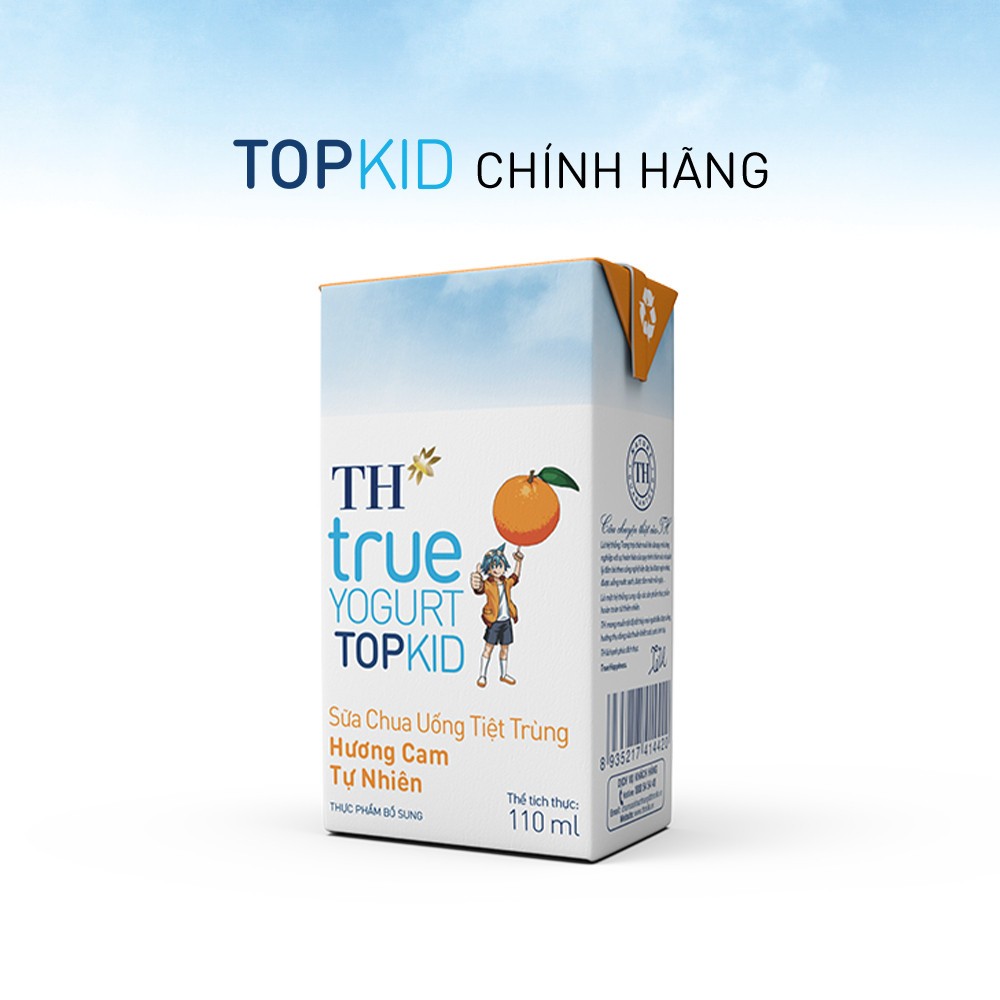[Livestream] Thùng Sữa Chua Uống Tiệt Trùng TH true YOGURT TOPKID milk Hương Cam 110ml (48 Hộp)