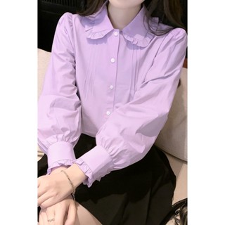 áo sơ mi cách điệu phối cổ bèo, tay bồng thích hợp mặc đi làm đi chơi Z1.