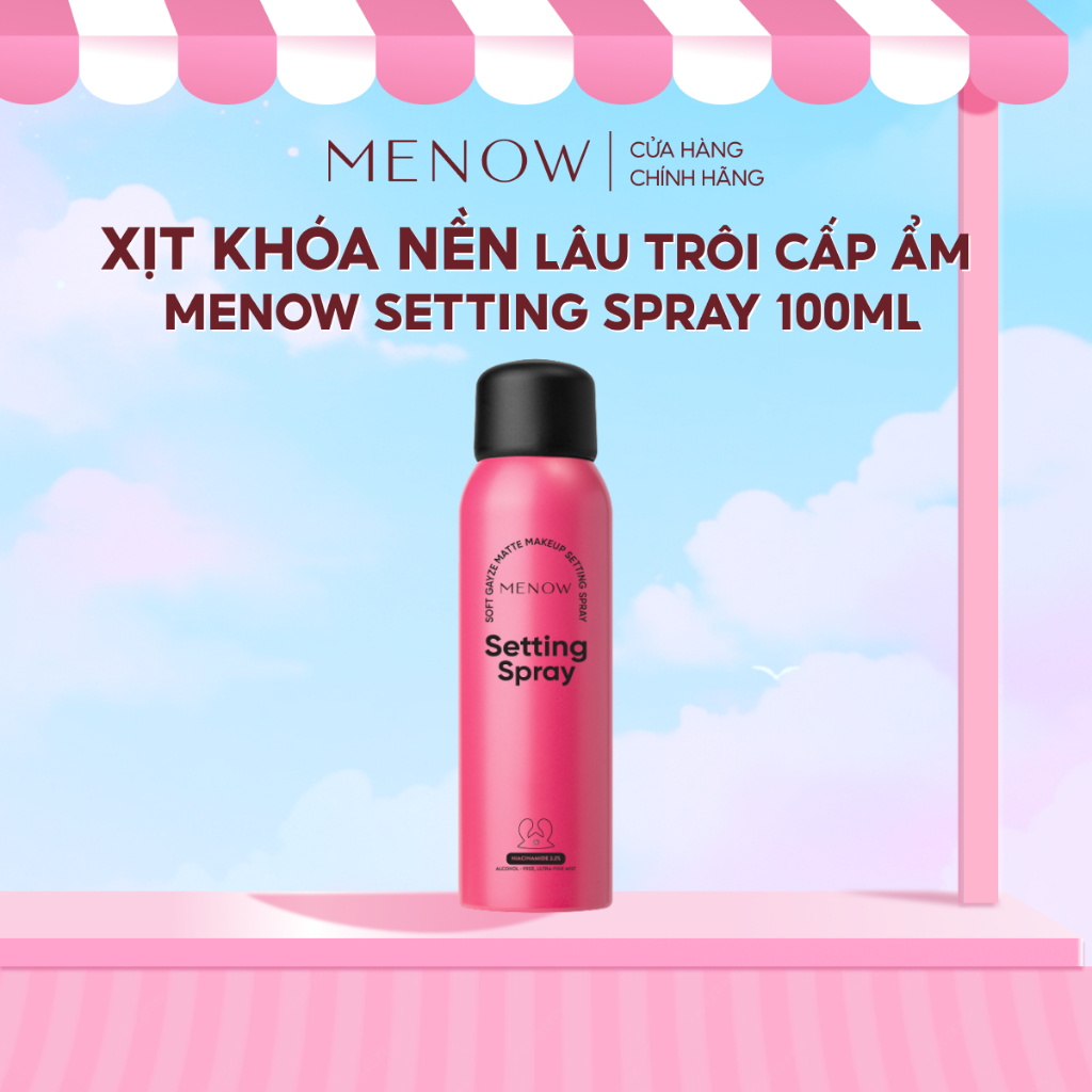 [KOL x MENOW] Xịt Khóa Nền Lâu Trôi Cấp Ẩm MENOW SETTING SPRAY 100ml