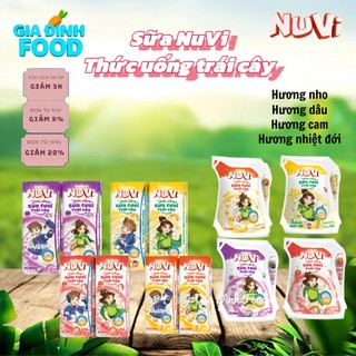 Sữa tươi trái cây Nuvi dạng túi 110ml có thạch/ không thạch