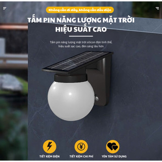 Đèn Gắn Tường Năng Lượng Mặt Trời, Đèn Sân Vườn 3 Màu Led Chống Nước, Tiết Kiệm Điện BH 1 Năm
