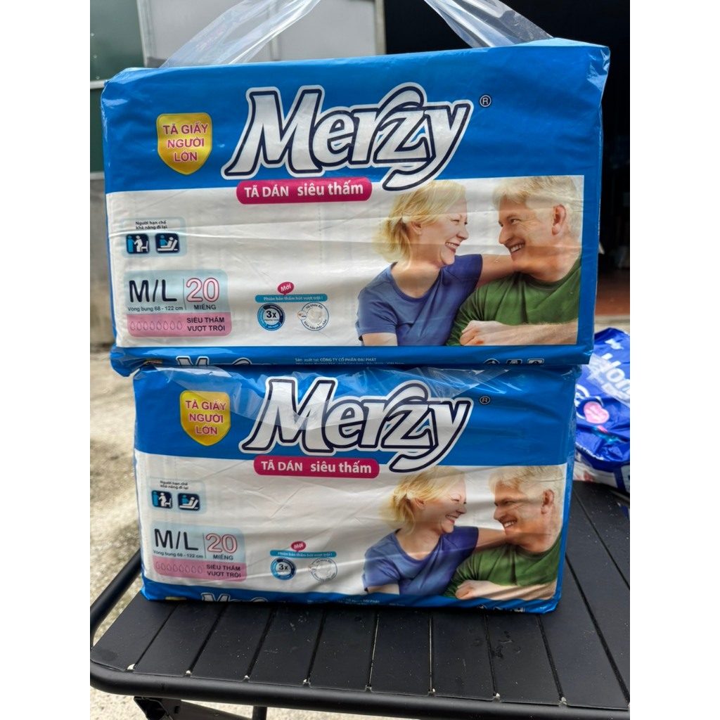 combo Bỉm người già Merzy dán ML .bỉm già xl Merzy 10 miếng,xl 20 miếng ...