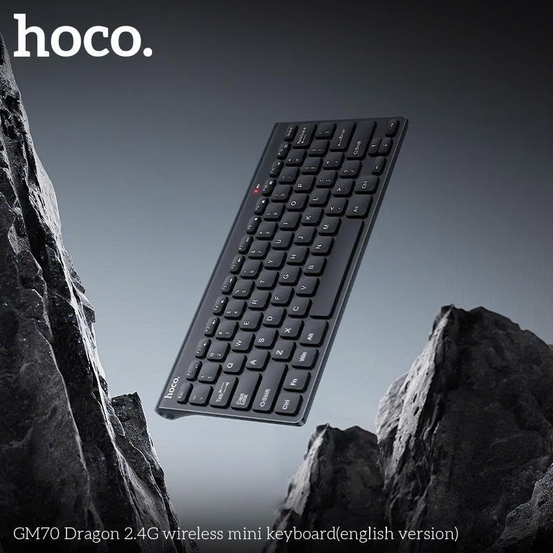 Bàn phím mini không dây HOCO GM70 kết nối không dây 2.4G, phù hợp cho máy PC và laptop. | BigBuy360 - bigbuy360.vn