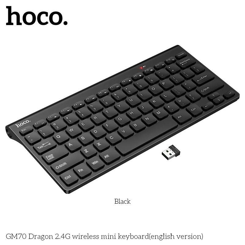 Bàn phím mini không dây HOCO GM70 kết nối không dây 2.4G, phù hợp cho máy PC và laptop. | BigBuy360 - bigbuy360.vn