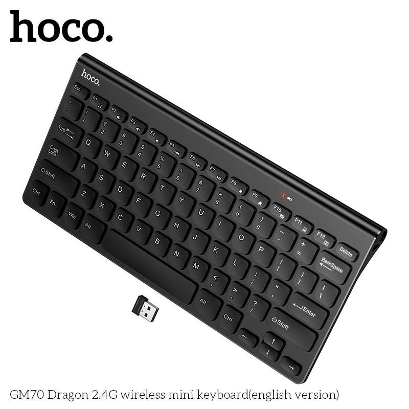 Bàn phím mini không dây HOCO GM70 kết nối không dây 2.4G, phù hợp cho máy PC và laptop. | BigBuy360 - bigbuy360.vn