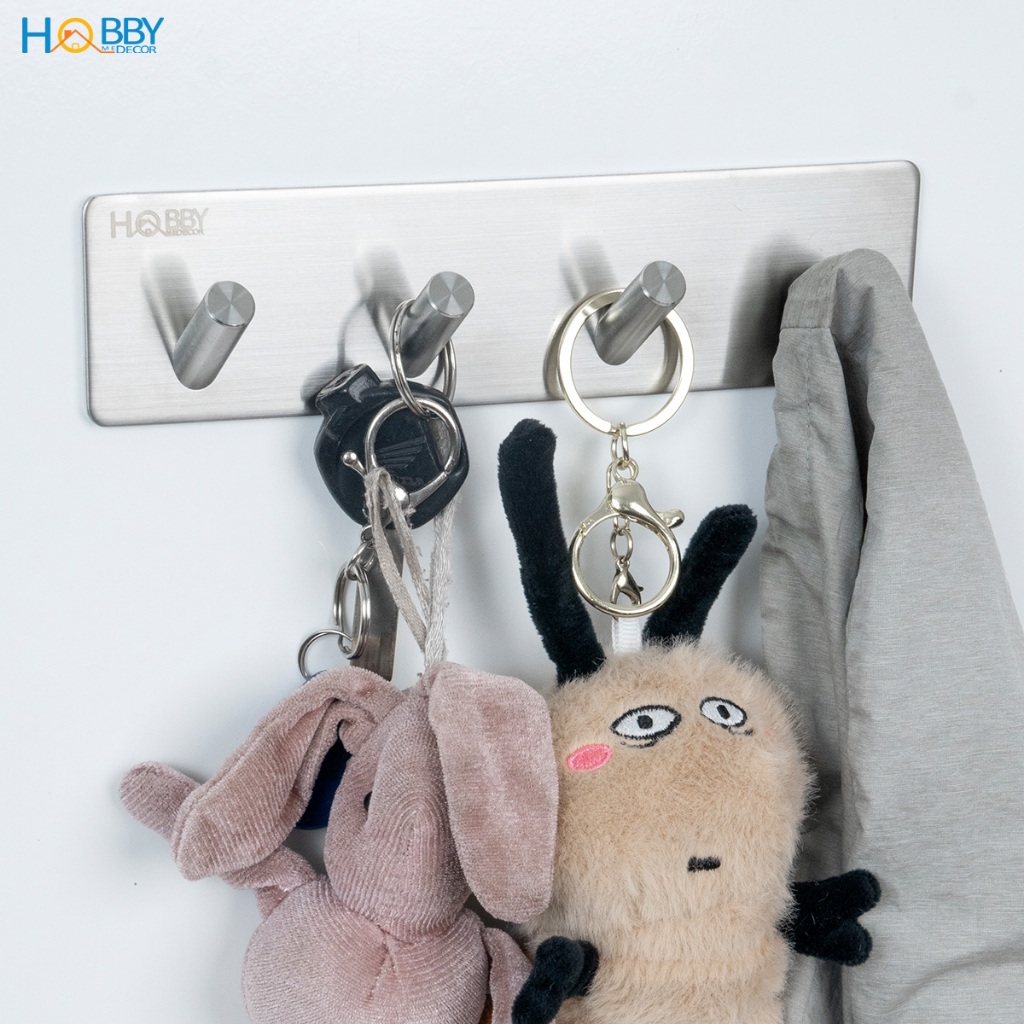 Móc treo quần áo 4 chấu inox 304 dán tường Hobby home decor 4V110