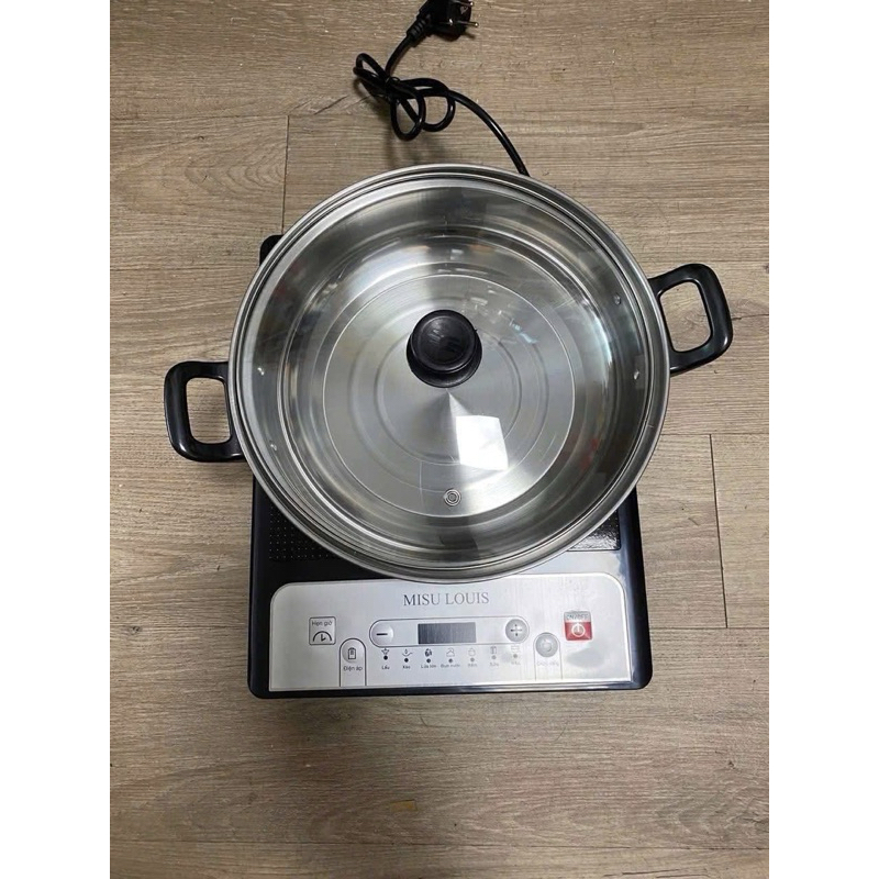 Bếp điện từ Misu Louis công suất 2000w, tặng kèm nồi Inox đáy từ