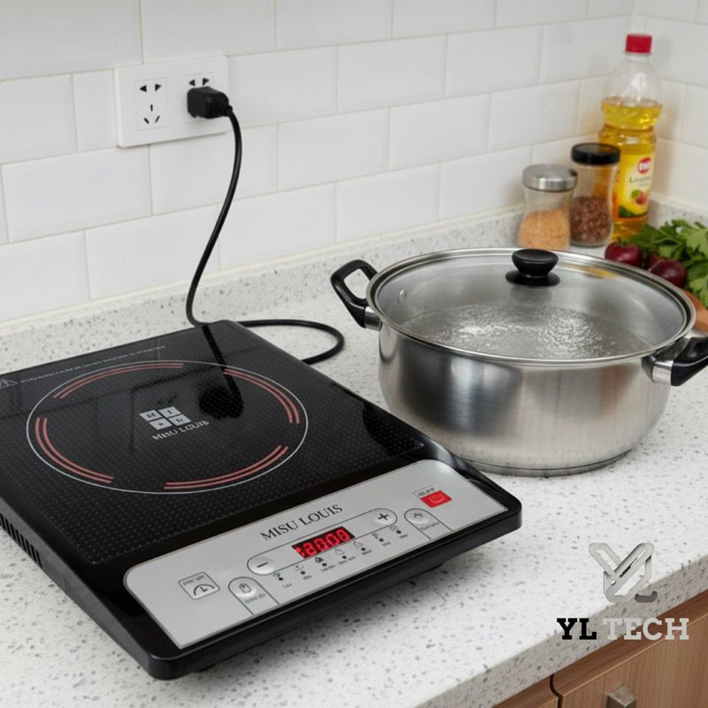 Bếp điện từ Misu Louis công suất 2000w, tặng kèm nồi Inox đáy từ