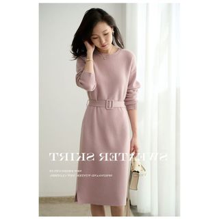 (THANH LÝ) Đầm Dệt Kim Dài Theo Phong Cách Ngọt Ngào AL110