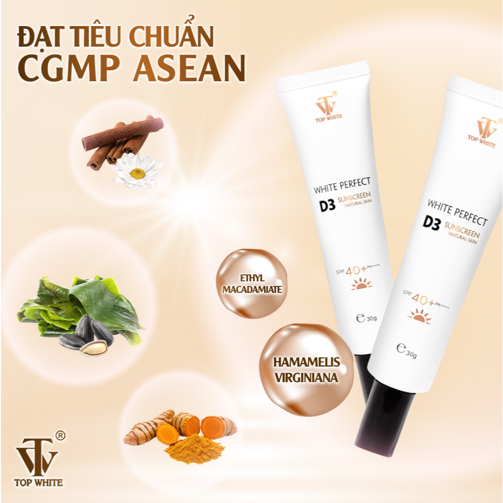 Kem chống nắng Top White- White Perfect D3 Sunscreen Glass Skin