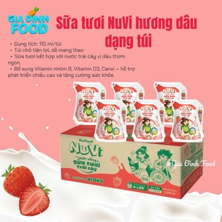 Sữa tươi trái cây Nuvi dạng túi 110ml có thạch/ không thạch