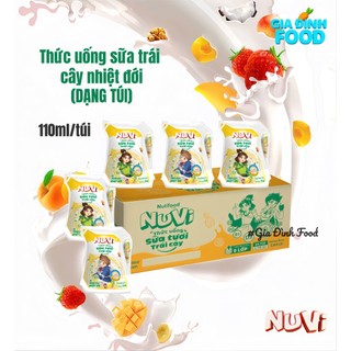 Sữa tươi trái cây Nuvi dạng túi 110ml có thạch/ không thạch