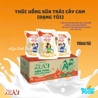 Sữa tươi trái cây Nuvi dạng túi 110ml có thạch/ không thạch