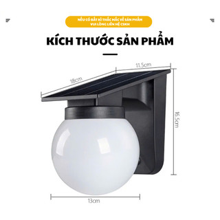 Đèn Gắn Tường Năng Lượng Mặt Trời, Đèn Sân Vườn 3 Màu Led Chống Nước, Tiết Kiệm Điện BH 1 Năm