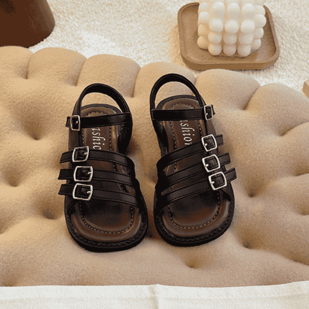 [M093] Dép Sandal Bé Gái, Dép Quai Hậu Cho Bé, Giày Đế Bệt Quai Dán Tiện Lợi Da Mềm Đi Chơi Đi Học TH Kids