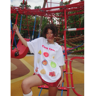 Áo Thun Boxy In Hình Cơm Tấm LAWI/ Áo Thun Local Brand Unisex Nam Nữ Oversize