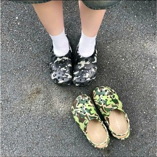(HOT TREND) (Đặt tăng 1 size) Dép sục Cr x Bape Camo quai hậu nam nữ nguyên khối, không thấm nước - Hỗ trợ đổi size