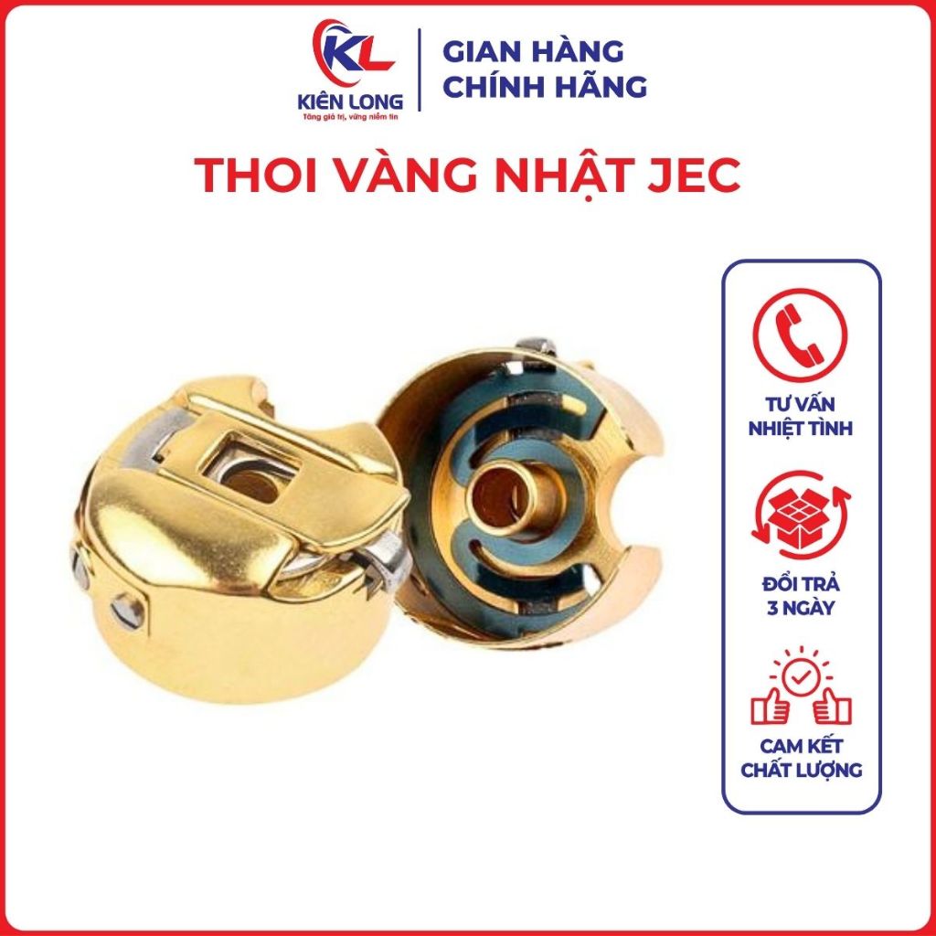 Thoi Vàng Nhật JEC Cao Cấp Ổ To 6-7 Có Lẫy Bên Trong Dùng Cho Máy May 1 Kim Công Nghiệp