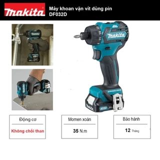 (Chính hãng) Máy khoan vặn vít dùng pin Makita DF032DZ | DF032DSAE - Không chổi than