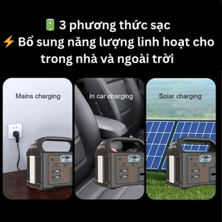 Trạm sạc di động 150W - SẠC 6 THIẾT BỊ, PIN LiFePO4 CHỐNG CHÁY, ĐÈN LED - ĐI PHƯỢT/CẮM TRẠI