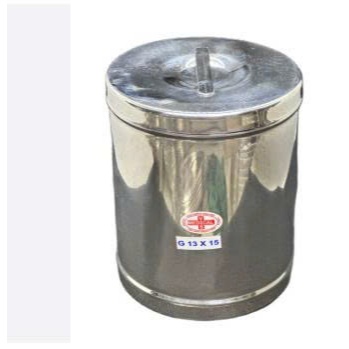 Hộp gòn, hộp inox tròn có nắp đậy.