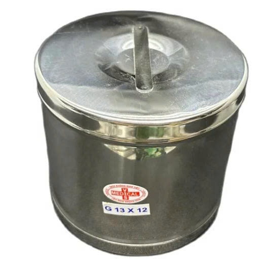 Hộp gòn, hộp inox tròn có nắp đậy.