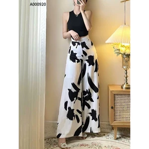 Set Bộ Áo Thun Sát Nách Phối Quần Lụa Siêu Hách Dáng A920 - Thời Trang Nữ, Set Đồ Đi Chơi