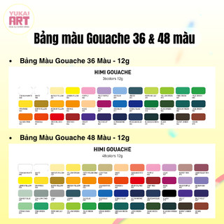 [Hỏa tốc HCM] [SIÊU HOT] Bộ màu Gouache Himi Sinh Đôi Himi Twin Split Cup 36/48 Màu
