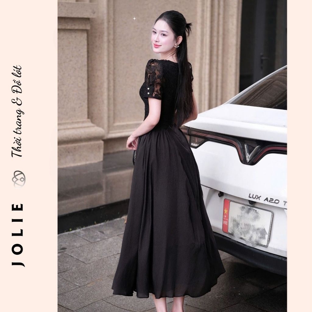 Đầm Dạ Hội Thiết Kế Dáng Xòe Công Chúa Tay Phồng Cổ Vuông
