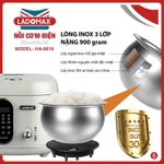 Nồi Cơm Điện tử 1,8LThông Minh Ladomax HA-8818 Inox điều khiển cơ - cảm ứng Công Suất 860W, Lồng Niêu Inox SUS 304 — ảnh 2