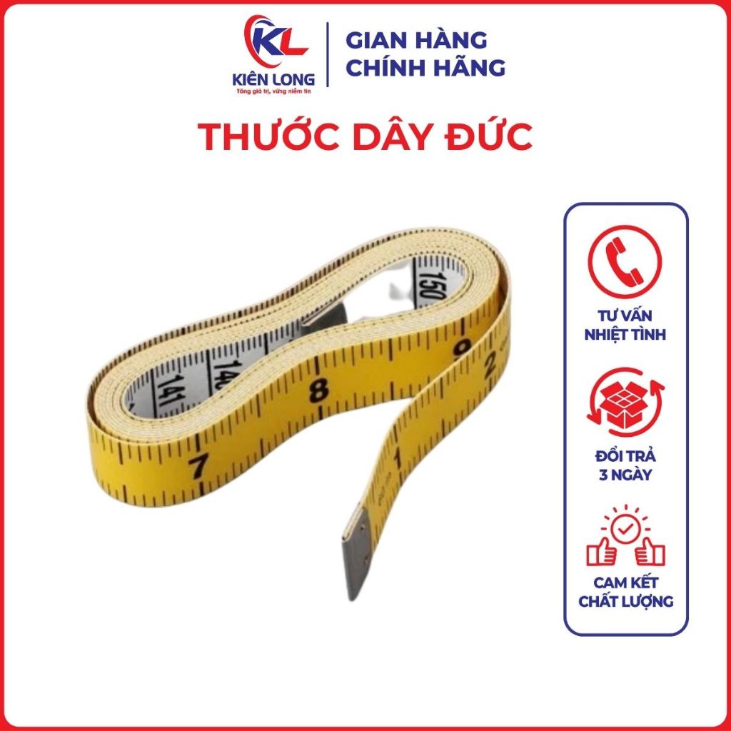 Thước Dây Đức Cao Cấp 2 Mặt Inch Cm Dài 150cm – Phụ Kiện Đo Cắt May Chính Hãng (Comb0 2,5 cái)