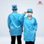 Áo Choàng Phòng Sạch Chống Tĩnh Điện Cài Nút Tiện Lợi - Màu Xanh, Trắng